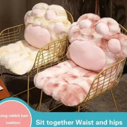 Kuscheliges Katzenpfoten-Plüschkissen – Weiches Sitzkissen für Katzenliebhaber