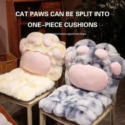 Kuscheliges Katzenpfoten-Plüschkissen – Weiches Sitzkissen für Katzenliebhaber