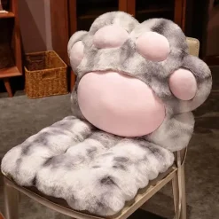 Kuscheliges Katzenpfoten-Plüschkissen – Weiches Sitzkissen für Katzenliebhaber