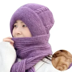Kuscheliges Wintermütze-Schal-Set – warmes Plüsch-Winteraccessoires