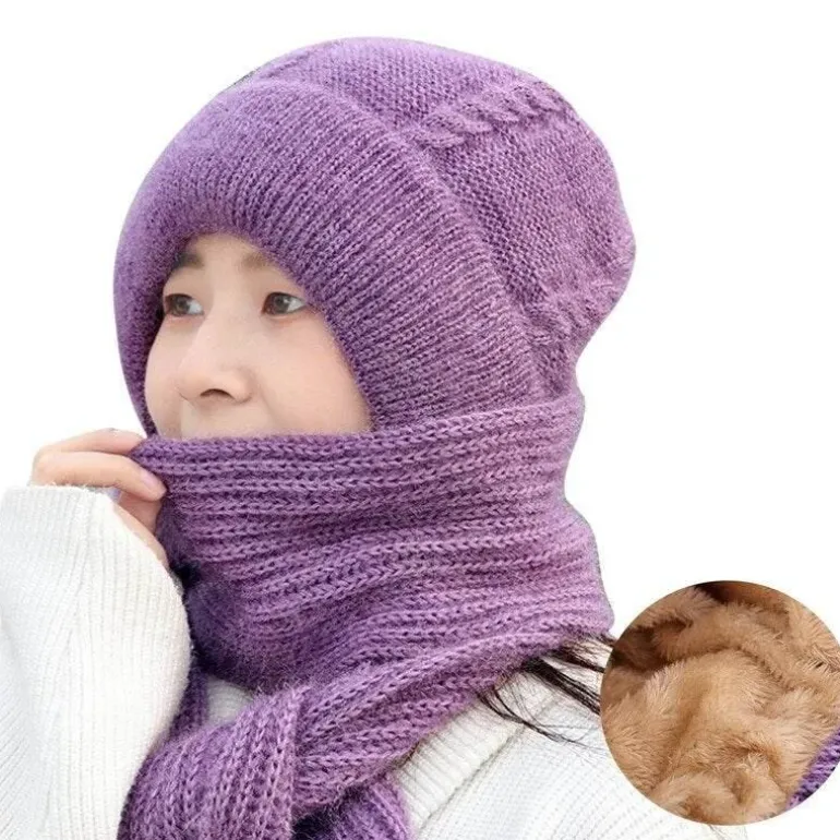 Kuscheliges Wintermütze-Schal-Set – warmes Plüsch-Winteraccessoires