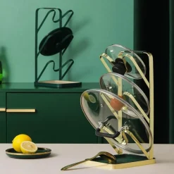 3-lagiges Topfdeckel-Halterregal - Küchenaufbewahrungs-Organizer für Kochgeschirr