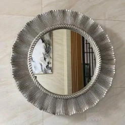 Large Round Wall Mirror - Decorative Home Accent Mirror