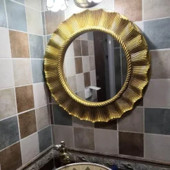Large Round Wall Mirror - Decorative Home Accent Mirror