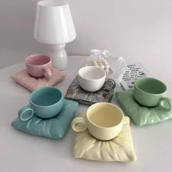 Lazy House Keramik-Kaffeetassen-Set – Stilvolles Trinkgeschirr für Zuhause