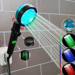 LED Color Changing Shower Head - Multi-Temperature Shower Fixture