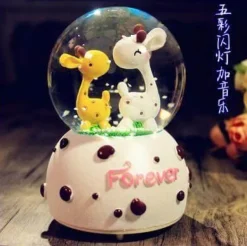 LED Crystal Ball Music Box - Glowing Night Light Decor