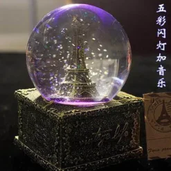 LED Crystal Ball Music Box - Glowing Night Light Decor