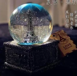 LED Crystal Ball Music Box - Glowing Night Light Decor