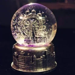 LED Crystal Ball Music Box - Glowing Night Light Decor