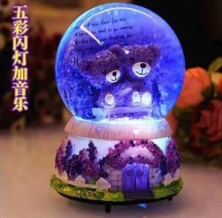 LED Crystal Ball Music Box - Glowing Night Light Decor