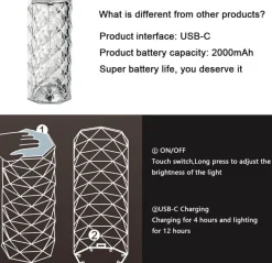 LED Crystal Night Light - Elegant Atmosphere Lamp