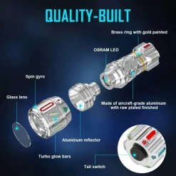 LED Outdoor Taschenlampe - Futuristische Gyro-Taschenlampe