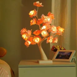 LED Rose Night Light with Clock - Romantic Warm Decor Lamp