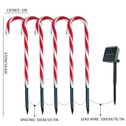 LED Solar Zuckerstangenlampe - Weihnachtsdeko für draußen