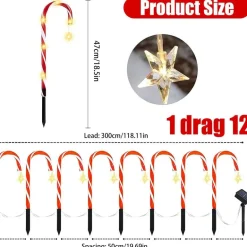 LED Solar Zuckerstangenlampe - Weihnachtsdeko für draußen