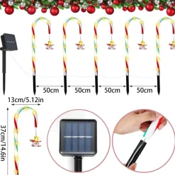 LED Solar Zuckerstangenlampe - Weihnachtsdeko für draußen