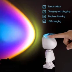 LED Sunset Robot Lamp - Atmospheric Mood Lighting for Home Decor