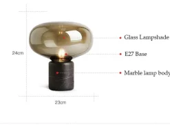 LED Table Lamp - Postmodern Marble Glass Design