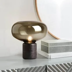 LED Table Lamp - Postmodern Marble Glass Design