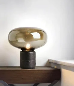 LED Table Lamp - Postmodern Marble Glass Design