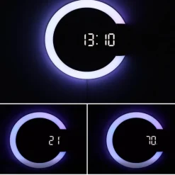 LED Wall Clock - Stylish Ring Lamp Design