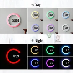LED Wall Clock - Stylish Ring Lamp Design