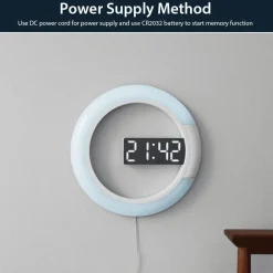 LED Wall Clock - Stylish Ring Lamp Design