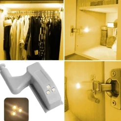 LED Wardrobe Sensor Hinge Lamp - 10 Pack