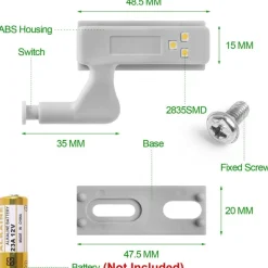 LED Wardrobe Sensor Hinge Lamp - 10 Pack
