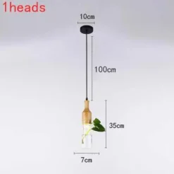LED Wooden Pendant Light - Stylish Plant Hanging Fixture