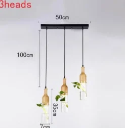 LED Wooden Pendant Light - Stylish Plant Hanging Fixture
