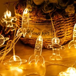 LED-Astronauten-Lichterkette – Galaxie-Lichterkette-Dekor