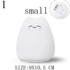 LED-Katzen-Nachtlampe – Buntes Silikonlicht mit Berührungssensor