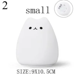 LED-Katzen-Nachtlampe – Buntes Silikonlicht mit Berührungssensor