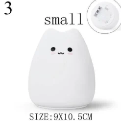 LED-Katzen-Nachtlampe – Buntes Silikonlicht mit Berührungssensor