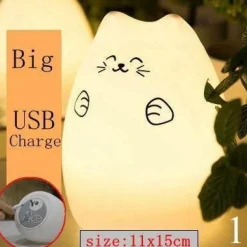 LED-Katzen-Nachtlampe – Buntes Silikonlicht mit Berührungssensor