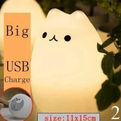 LED-Katzen-Nachtlampe – Buntes Silikonlicht mit Berührungssensor