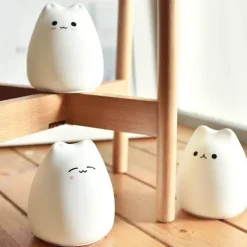 LED-Katzen-Nachtlampe – Buntes Silikonlicht mit Berührungssensor