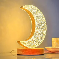 LED-Kristall-Stern-Mond-Nachtlicht - Dekorative Tischlampe für Kinder