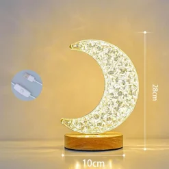 LED-Kristall-Stern-Mond-Nachtlicht - Dekorative Tischlampe für Kinder