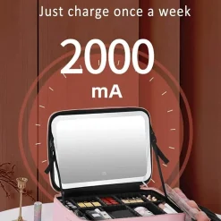 LED-Make-up-Tasche mit Spiegel – Reise-Kosmetik-Organizer