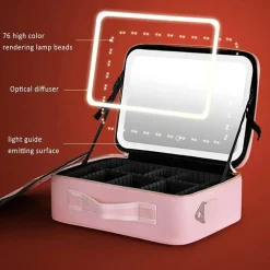 LED-Make-up-Tasche mit Spiegel – Reise-Kosmetik-Organizer