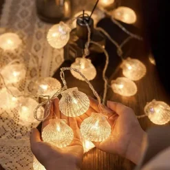 LED-Muschel-Lichterkette – Romantisches fluoreszierendes Dekor