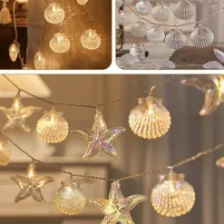 LED-Muschel-Lichterkette – Romantisches fluoreszierendes Dekor