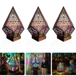 LED-Nachtlampenprojektor aus Holz – stimmungsvolle Beleuchtung