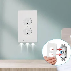 LED-Nachtlicht-Steckdosenabdeckung - Wandplatte mit eingebauten Lichtern