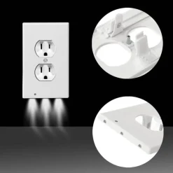 LED-Nachtlicht-Steckdosenabdeckung - Wandplatte mit eingebauten Lichtern