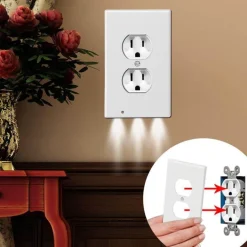 LED-Nachtlicht-Steckdosenabdeckung - Wandplatte mit eingebauten Lichtern