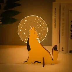 LED-Nachttischlampen aus Holz mit Tiermotiven – Bezaubernde Nachtlichter für Kinder